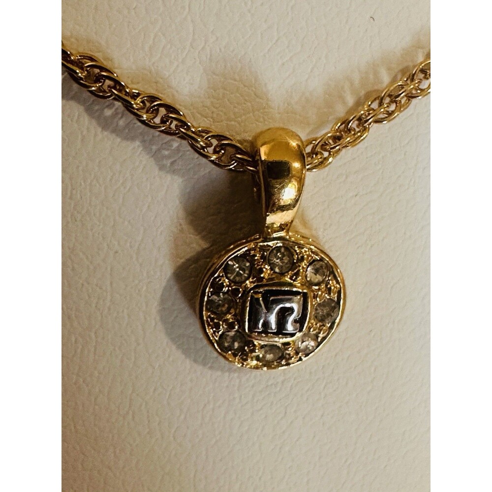 Authentic Vintage Nina Ricci "NR" Monogram Pendant Necklace